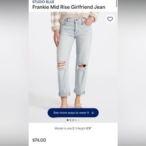 Frankie Mid Rise Girlfriend jeans